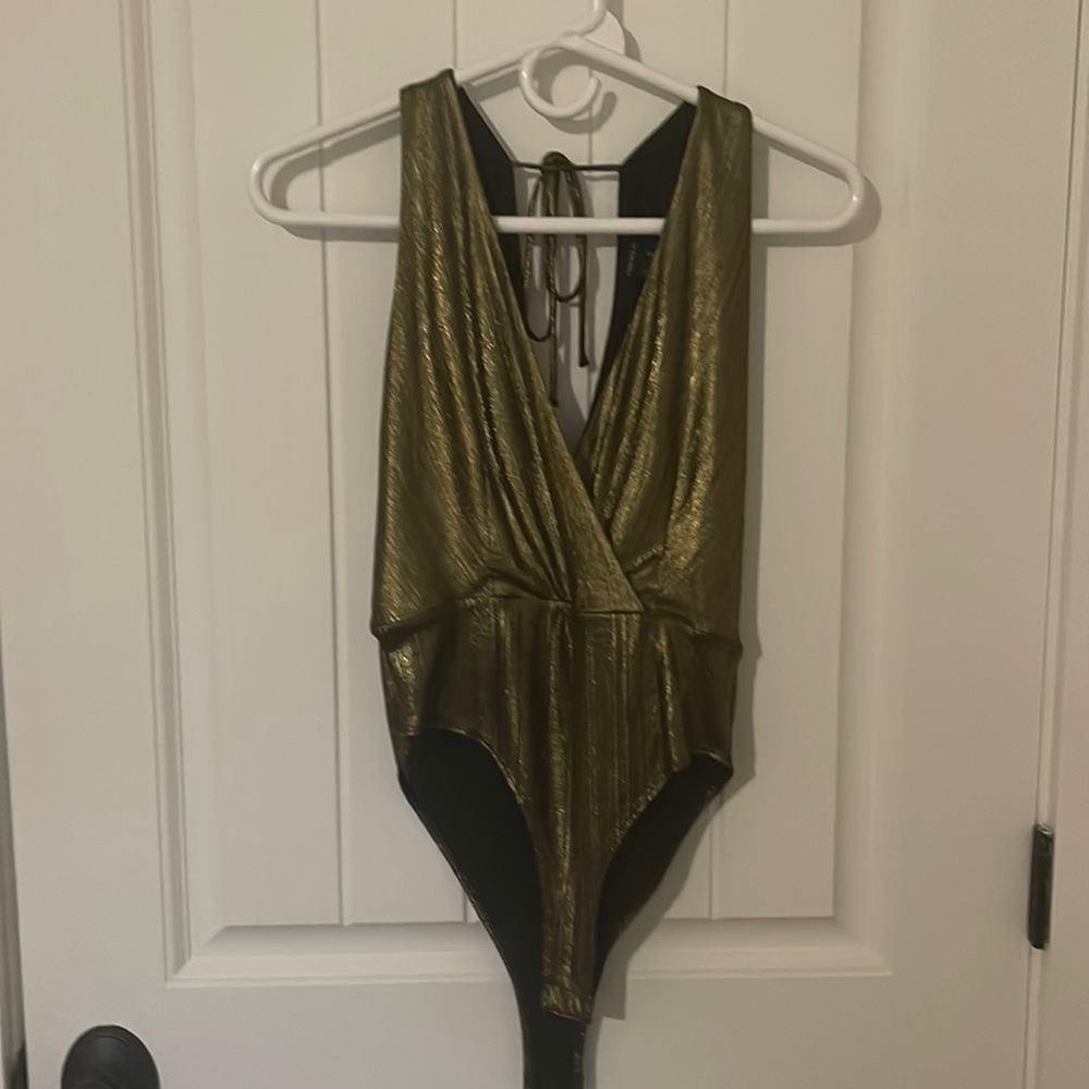 Never worn Forever 21 Gold Bodysuit